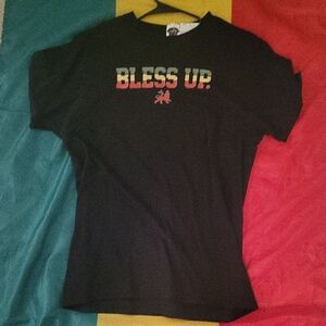 Black 'Bless Up' Short Sleeve Tee